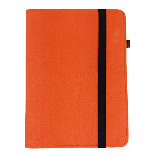 Organizer Tasche aus Filz Filztasche Filzhülle Hülle Tablethülle Schutzhülle Kartenfach, Universell 7.0 - 10.1 Zoll, Für Samsung, iPad, Huawei, Medion, Archos, Lenovo, TrekStor (9.1 - 10.1'', Orange) von Venetto