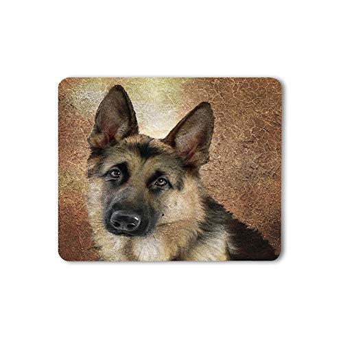 hansgo Mauspad mit deutschem Schäferhund, niedliches Tierporträt, bezauberndes Haustier, Gaming-Mauspad, rutschfeste Gummiunterseite, dickes Mauspad für Laptop, Computer, 24,1 x 20,1 cm von hansgo