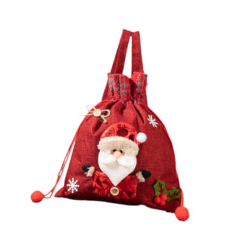 harayaa Puppe Weihnachten Geschenk Tasche Candy Tasche mit Kordelzug Party Favor Leckerli Tasche Tasche, Rot von harayaa