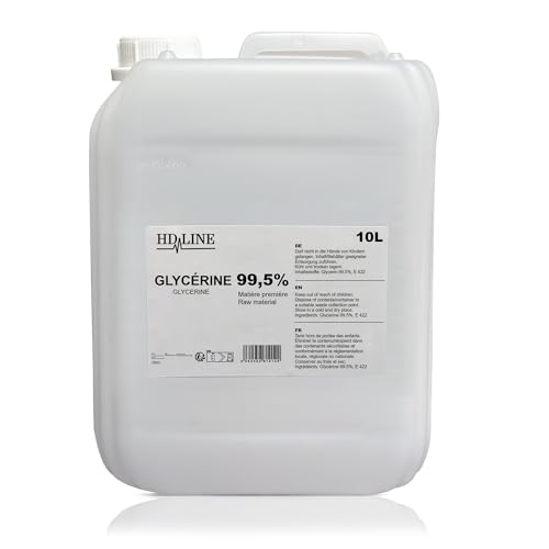 hd-line 10L Glycerin E422, Perfekt für DIY, Pharmaqualität 99,5% Reinheit, Lebensmittelqualität, Raw Material VG, Rein, Vegan, Ph. Eur/USP, 10000 ml von hd-line