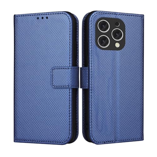 Magnetic Wallet Handyhülle Kompatibel mit Doogee N55 Plus Hülle Diamantstruktur Card Slot PU/Leder Flip Stand Case Cover von hdqICase