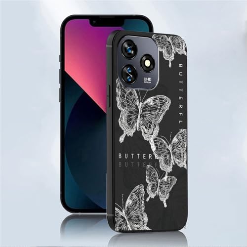 Matt Lackiertes Schmetterling Handyhülle Kompatibel mit Oukitel C51 Soft Shell von hdqICase