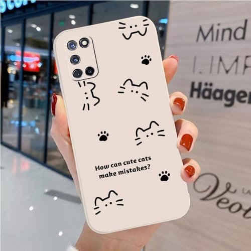 Niedliche Hülle Kompatibel mit Oppo A52/OPPO A72/OPPO A92 - Bequemes Weißes Weiches TPU mit Cartoon-Tier von hdqICase