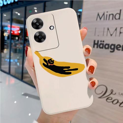 Niedliche Hülle Kompatibel mit Realme Note 60 - Bequemes Weißes Weiches TPU mit Cartoon-Tier von hdqICase