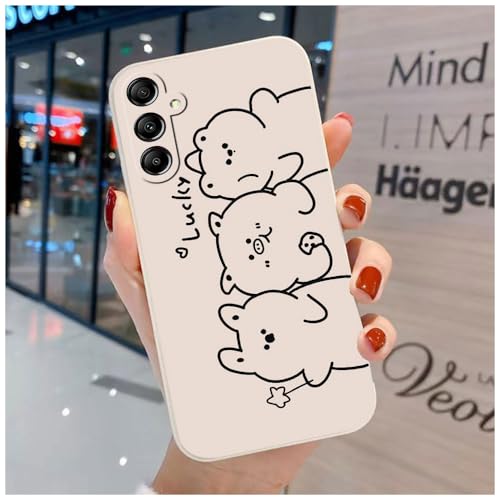 Niedliche Hülle Kompatibel mit Samsung Galaxy A05s - Komfortable Katze Bär Soft TPU mit Cartoon Tier von hdqICase