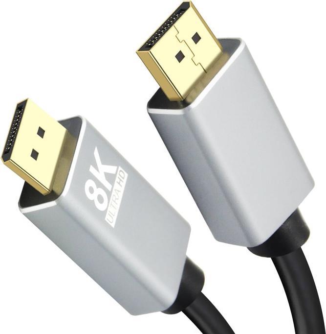 Helos PREMIUM - DisplayPort-Kabel - DisplayPort (M) zu DisplayPort (M) - DisplayPort 1.4 - 1 m - Dolby DTS-HD Master Audio-Unterst�tzung, unterst�tzt 8K UHD (7680 x 4320) - Schwarz von helos