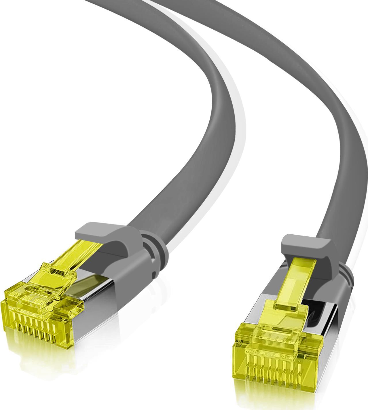 Helos - Patch-Kabel - RJ-45 (M) zu RJ-45 (M) - 50 cm - U/FTP - CAT 6a - flach - Grau von helos