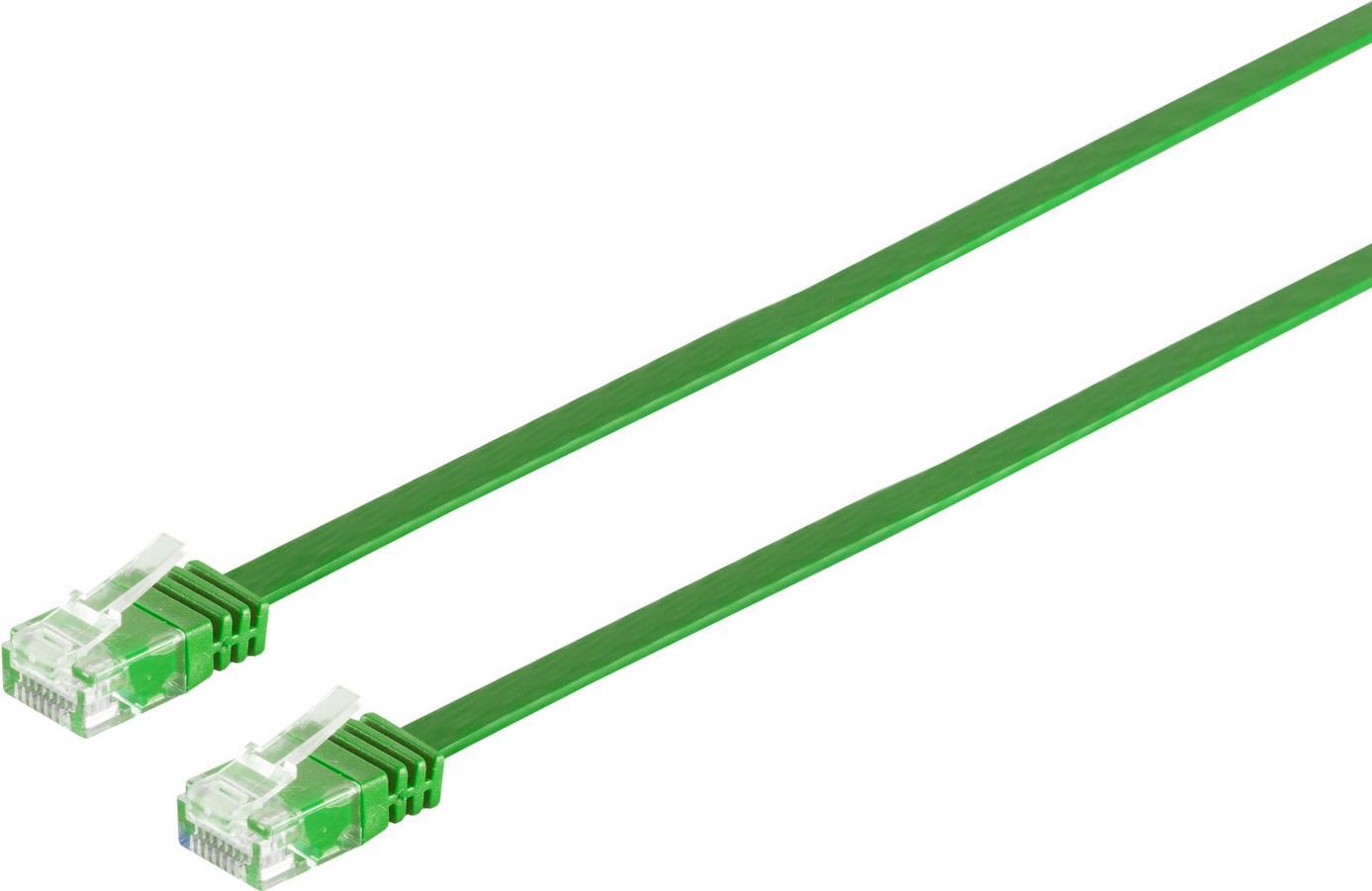 Helos Slimline - Patch-Kabel - RJ-45 (M) bis RJ-45 (M) - 3 m - UTP - CAT 6 - geformt, flach - gr�n von helos