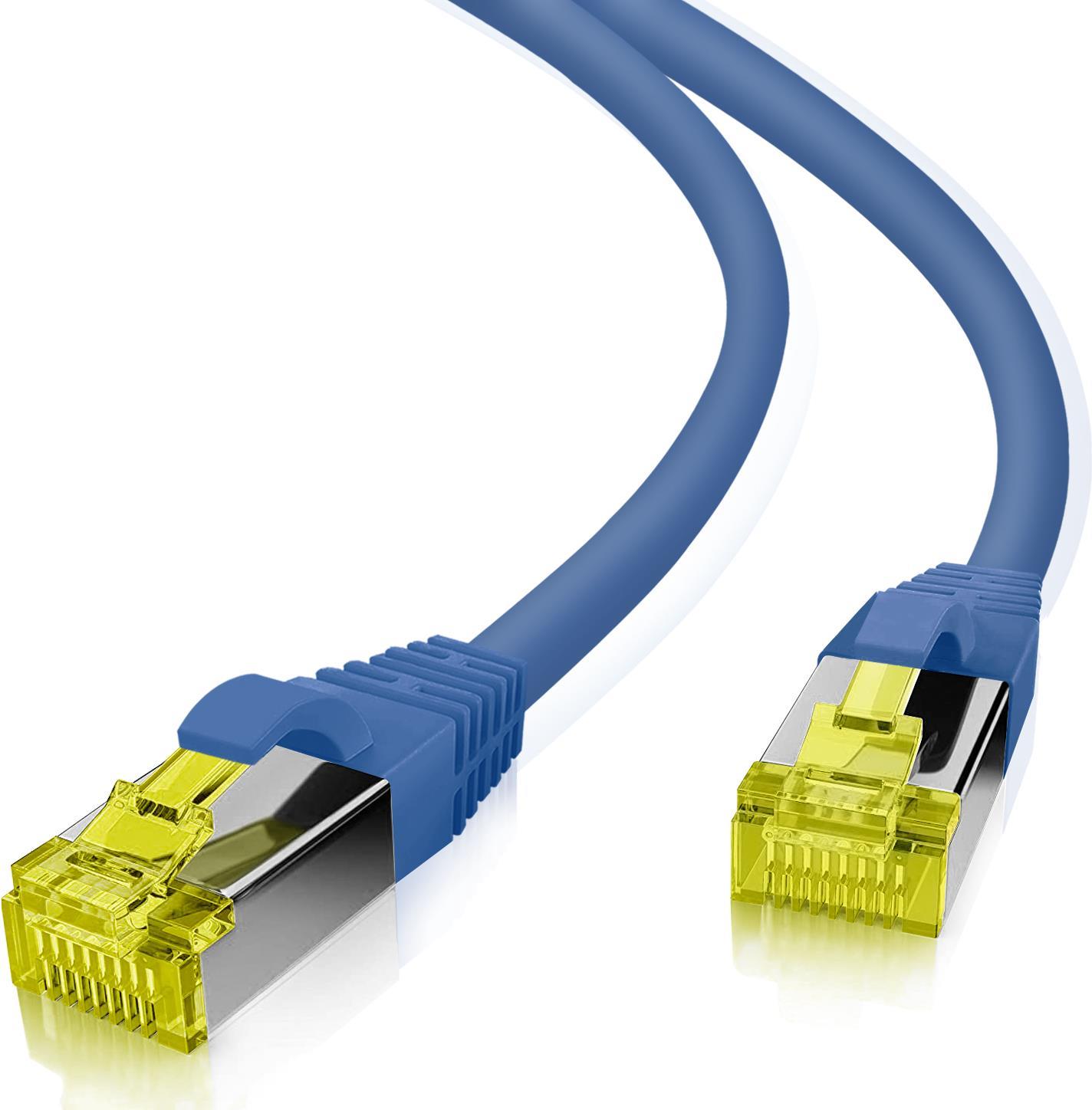 Helos ultra flex Patchkabel S/FTP Cat 6a TPE blau 25,0m - Hochflexibles Patchkabel - Ideal f�r Anwendungen z.B. in der Medientechnik oder f�r ein optimiertes Kabelmanagement in Netzwerkschr�nken - Premium Qualt�t - Twisted Pair, doppelt geschirmt, 4 x 2 x AWG 27 - mit Knickschutzt�lle - Vollkupfer Patchkabel mit schmalem Knickschutz inkl. L�ngenbezeichnung - Extrem Flexibel und belastbar - halogenfreier TPE Au�enmantel (IEC60754-2) - Bandbreite: 500 MHz - 10-Gigabitf�hig - 1:1 Belegung nach EIA/TIA 568B - vergoldete Kontakte - umweltfreundliche Umverpackung (263762) von helos