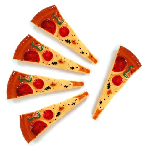 hgnxa Kugelschreiber in Pizza-Form mit Aufkleber, schwarz, glattes Schreiben, Schulbedarf, perfekt für Lehrer, Studenten und Büro, 5 Stück von hgnxa