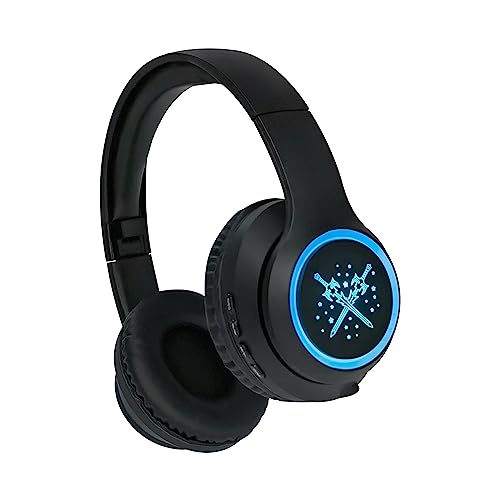 hisonic Bluetooth Kinderkopfhörer, Bluetooth Kopfhörer Kinder mit Bunte Lichter, Laustärkebegrenzung Verstellbare Kinder Headset für Junge und Mädchen ab 3 Jahre (led Schwarz) von hisonic