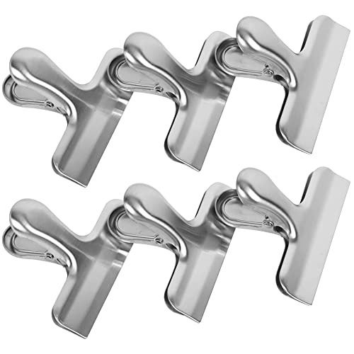 hoaker 6Er-Pack TüTenklammern, Chip-Clips, TüTen-Clips, Lebensmittel-Clips, Edelstahl-Chip-Clip, Dicht SchließEnde KüChen-Clips, Clips von hoaker