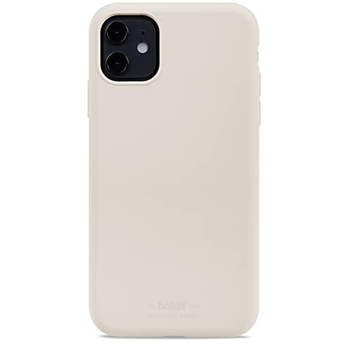 holdit Silikonhülle iPhone 11/Xr (6,1”) - 0,8mm Ultra dünn Handyhülle Silikon - Trendy Slim Silicone case mit Voller Schutz (erhöhte Kante für Kameraschutz) - Light Beige von holdit