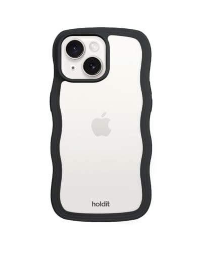 holdit Wavy Case Frame iPhone 15/14/13 - Black/Transparent von holdit