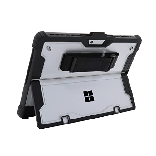 honju FIT Handstrap Case Microsoft Surface Pro 11 / Pro 10 / Pro 9 Hülle (Signature Keyboard kompatibel, Case mit Surface Slim-Pen 2 Halterung, Abnehmbarer Handschlaufe) schwarz/transparent von honju