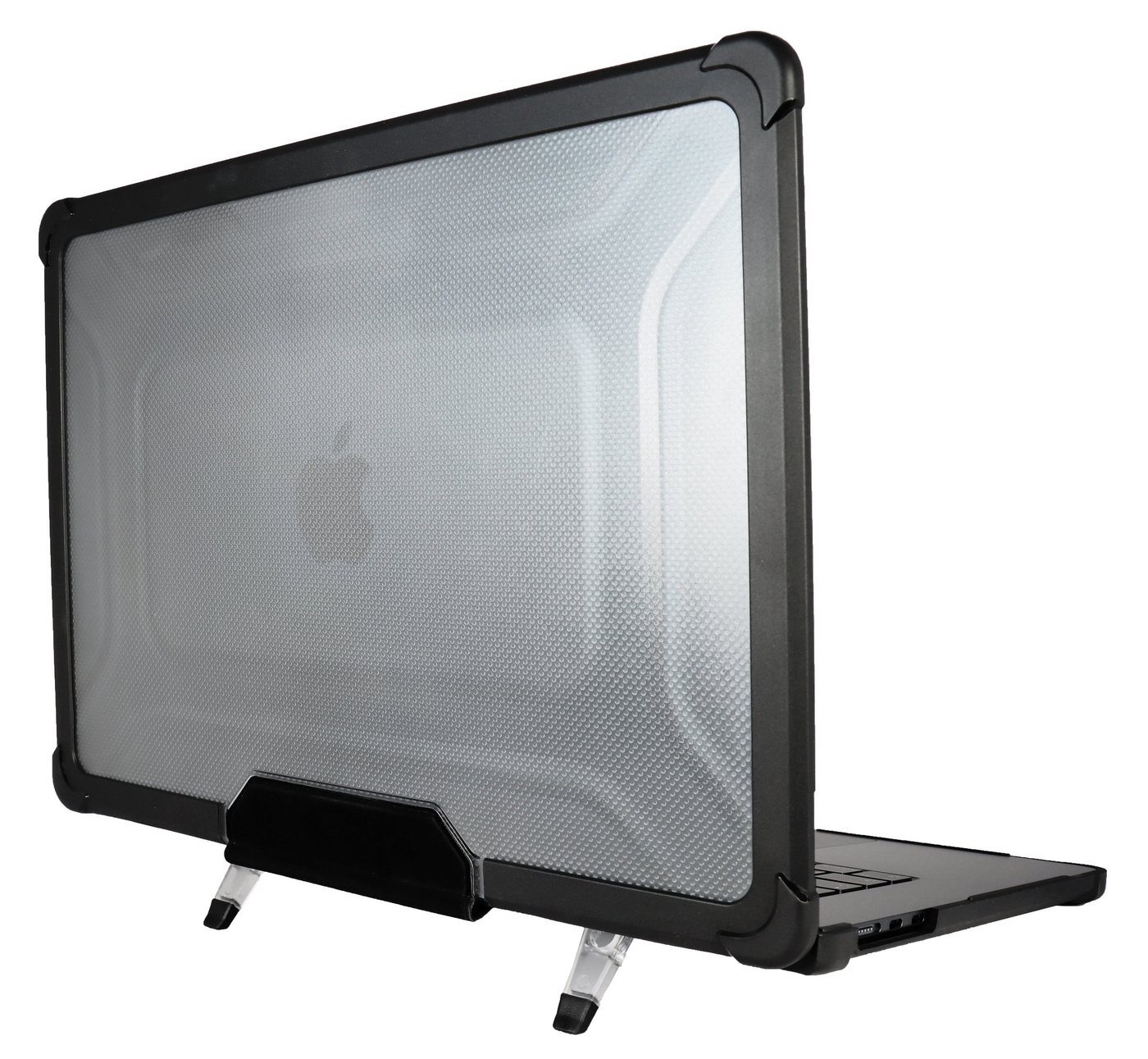 honju Laptop-Hülle FIT Kickstand Case - MacBook Air 15 M3 Hülle / MacBook Air 15 M2 Hülle, [Ausklappbare Standfüße] schwarz / transparent von honju