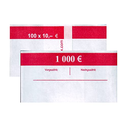 EURO Geldscheine | 10 x Banderole 100 x 10 Euro (= 1000€) | Für neue und alte 10€ Scheine | Geld bündeln Sammeln Sortieren Aufbewahren VERSAND INNERHALB 24 STUNDEN von hornet-products.com