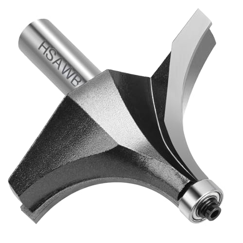 hsawbit Abgerundeter Oberfräser-Bit, 1,27 cm Schaft, 38,1 mm Radius und 44 mm Schnittlänge, Rundfräser-Bit, Kantenfräser-Bit von hsawbit