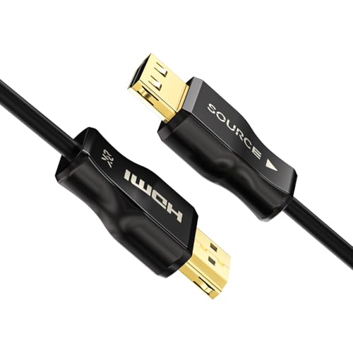 huaham CL3-zertifiziertes Glasfaser HDMI 2.1 Kabel 20M, HDMI Kabel mit ultrahoher Geschwindigkeit von 48Gbps, 8K60Hz & 4K120Hz, unterstützt eARC, Dolby, HDCP 2.2 & 2.3 von huaham