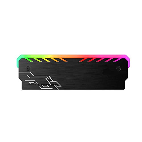 huicouldtool 2 Teile/los Desktop Speicher Kühlkörper Kühler Shell RGB 256 Farbe Automatische Änderung Aluminium Kühlkörper RAM Kühlweste,schwarz 2tlg von huicouldtool