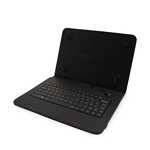 Hülle inkl. deutscher QWERTZ Tastatur für Samsung Galaxy Tab A 10.1 (2016) und Schutzfolie in SCHWARZ [passend für Modell SM-T580, SM-T585] von humblebe