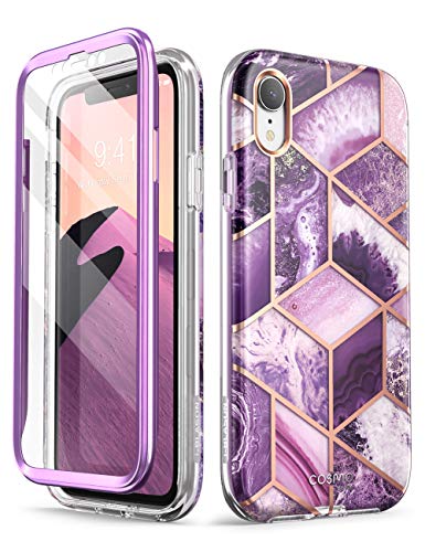 i-Blason Glitzer Hülle für iPhone XR (6.1') 360 Grad Handyhülle Bumper Case Glänzend Schutzhülle Cover [Cosmo] mit integriertem Displayschutz, Violett von i-Blason