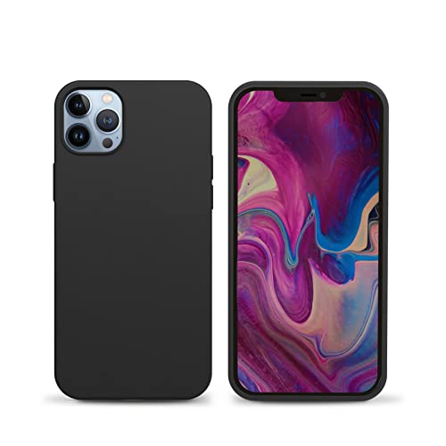 i-Paint 222002 Solid Case Black Ultra-Flexibles Silikon für iPhone 13 Pro Schutzhülle mit strukturierter Haptik und verbessertem Griff. Dünn und anschmiegsam. Rundumschutz auf 4 Seiten von i-Paint