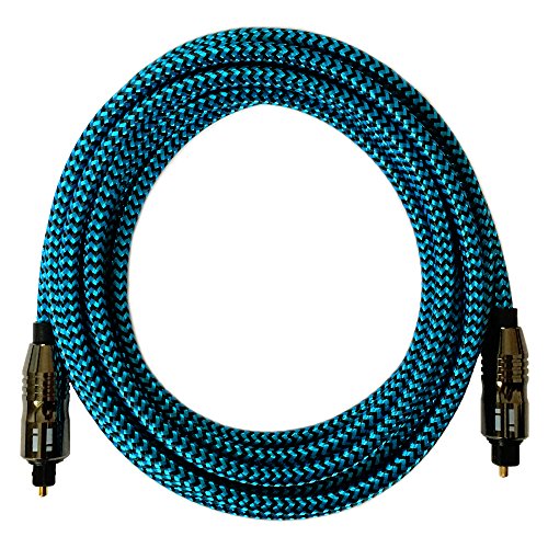 i! - 1m Premium Nylon Toslink Kabel - Optisches Digital Audiokabel LWL HiFi - blau von i!