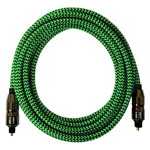 i! - 5m Premium Nylon Toslink Kabel - Optisches Digital Audiokabel LWL HiFi - grün von i!