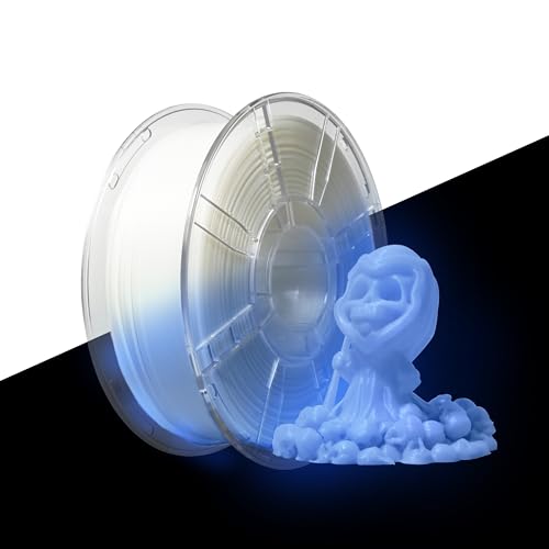 iBOSS Leuchtet PLA+ Filament 1,75 mm,Glow In The Dark, Maßgenauigkeit: ±0,02 mm, 3D-Druck-Filament 1 kg(2.2lb) 1 Spule, Luminescent PLA Plus Filament, Passen die meisten FDM Drucker, Luminous Blau von iBOSS