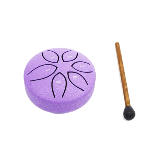 iFutniew 3 6-Ton Steel Tongue Drum Mini Hand Pan Drums mit Drumsticks Percussion Musikinstrumente Trommel Lila von iFutniew