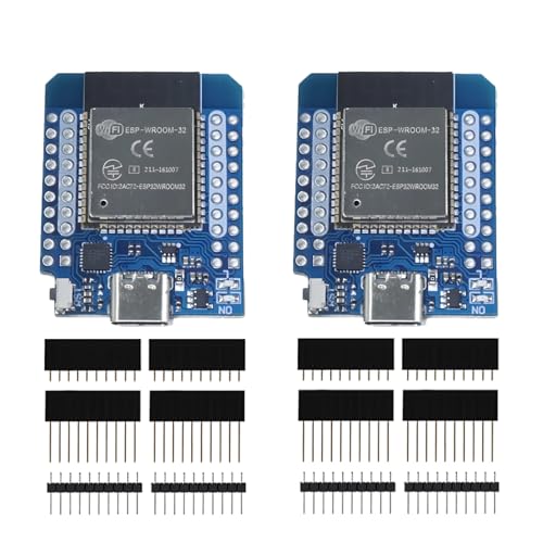 iHaospace 2 x ESP32 Mini USB-C Nodemcu ESP-WROOM-32 WiFi Modul + Bluetooth Internet Entwicklungsboard Kompatibel mit Arduino von iHaospace