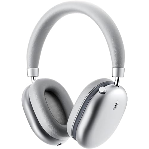 iKF Nano Kopfhörer Kabellos Bluetooth Noise Cancelling, Over Ear Headset mit Mikrofon, 95h Spielzeit im ANC-Modus, HiFi Stereo,Transparenz-Modus, App Steuerung, Leichtes Design(Silber) von iKF