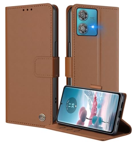 iLovecover Handyhülle für Motorola Edge 40 Neo,Premium Qualität Leder Hülle | Klappständer | Geld und Kartenhalter Hüllen,Braun von iLovecover