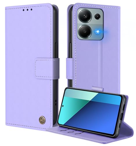 iLovecover Handyhülle für Redmi Note 13 4G,Premium Qualität Leder Hülle | Klappständer | Geld und Kartenhalter Hüllen,Violett von iLovecover