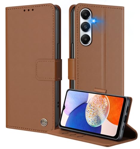 iLovecover Handyhülle für Samsung Galaxy A14 4G/5G,Premium Qualität Leder Hülle | Klappständer | Geld und Kartenhalter Hüllen,Braun von iLovecover