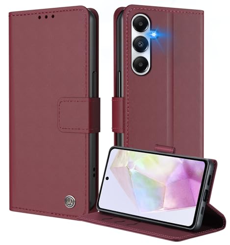 iLovecover Handyhülle für Samsung Galaxy A35 5G,Premium Qualität Leder Hülle | Klappständer | Geld und Kartenhalter Hüllen,Wein Rot von iLovecover