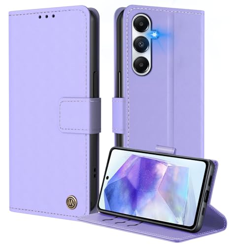 iLovecover Handyhülle für Samsung Galaxy A55 5G,Premium Qualität Leder Hülle | Klappständer | Geld und Kartenhalter Hüllen,Violett von iLovecover