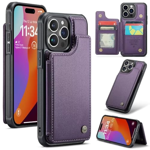 iLovecover Handyhülle für iPhone 12 Pro Max Leder Stoßfestes Hülle [RFID-Blockierung] Premium PU Leder Schutzhülle, Kartenfach Standfunktion kompatibel mit iPhone 12 Pro Max - Violett von iLovecover