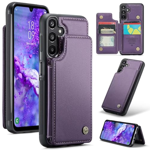 iLovecover Handyhülle für iPhone 16 Leder Stoßfestes Hülle [RFID-Blockierung] Premium PU Leder Schutzhülle, Kartenfach Standfunktion kompatibel mit iPhone 16 - Violett von iLovecover