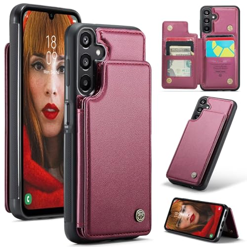 iLovecover Handyhülle für iPhone X/iPhone XS Leder Stoßfestes Hülle [RFID-Blockierung] Premium PU Leder Schutzhülle, Kartenfach Standfunktion kompatibel mit iPhone X/iPhone XS - Wein Rot von iLovecover