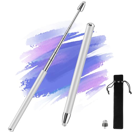 iMoebel Teleskop Touchscreen Stift bis 100 cm, Ausziehbarer Stylus Stift für kapazitive Touch Screen PC Monitor Handy Tablets Panel, Präsentationen Pointer für Lehrer Kinder Studenten, Silber von iMoebel