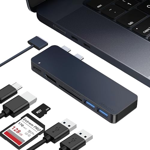 iMounts MacBook USB-C hub - HDMI, SD-Reader, USB3.0, Thunderbolt, geschikt voor MacBook Pro, MacBook Air M2/M3 (Midnight Blue, Middernacht) von iMounts