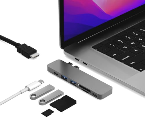 iMounts USB-C Hub passend für Macbook Air/Pro (2016-2022) (Space Gray) von iMounts