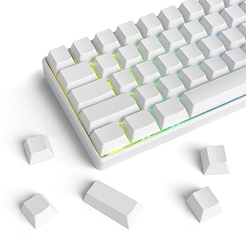 iRoboosta Cherry Profile White Blank PBT Keycaps, 128 Key Custom Keycaps, Minimalistisches weißes Tastenkappen-Set für Cherry Gateron MX Switches Mechanische Tastatur (Weiß/Blanko) von iRoboosta