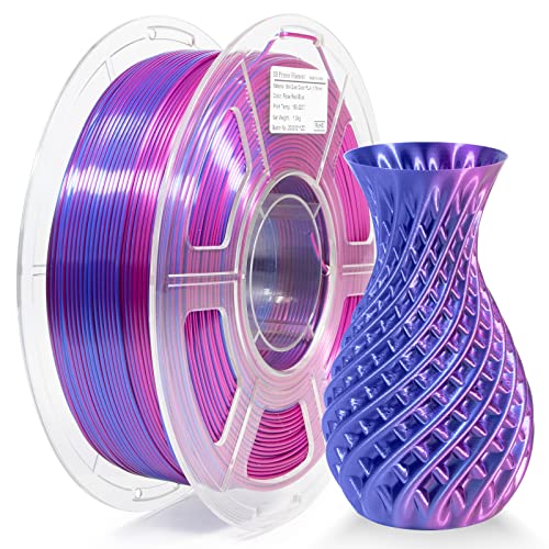 iSANMATE Dual Zweifarbig PLA Filament 1.75mm, Dual Color Filament Silk PLA 3D Drucker Filament 1kg Spule +/- 0,02 mm, Rosarot & Blau von iSANMATE