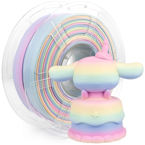 iSANMATE Matt Hohe Geschwindigkeit PLA+ Filament 1.75mm, 3D-Drucker Matt Macaron Regenbogen PLA Plus, 1kg / 2.2lb, Unterstützt Druckgeschwindigkeit 30-600mm/s von iSANMATE