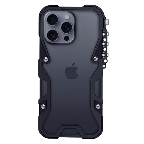 Roboterarm Metall Handyhülle für iPhone 16 Pro Max Steampunk Gothic Stil Handyhülle Mechanische Enthusiasten Schwarz von iTape