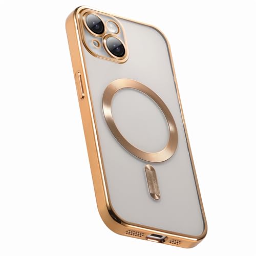 Stoßfeste Handyhülle in Militärqualität, kompatibel mit MagSafe für iPhone 15, magnetische Handyhülle für iPhone 15, Gold von iTape