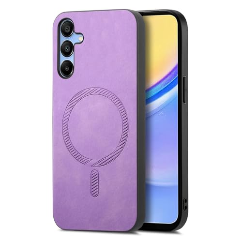 iTape Magnetische Hülle ist kompatibel mit Samsung Galaxy A16.Soft Touch Magnetic Car Holder Phone Case, unterstützt kabelloses Aufladen, stoßfest und sturzsicher Lila von iTape